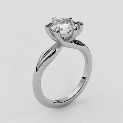 'Ivy' Hexagon Diamond Engagement Ring in Yellow Gold or Platinum