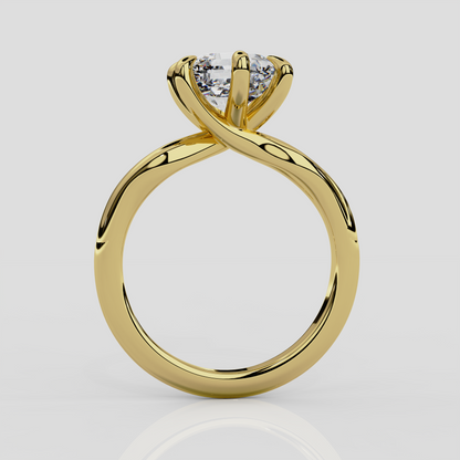 'Ivy' Hexagon Diamond Engagement Ring in Yellow Gold or Platinum