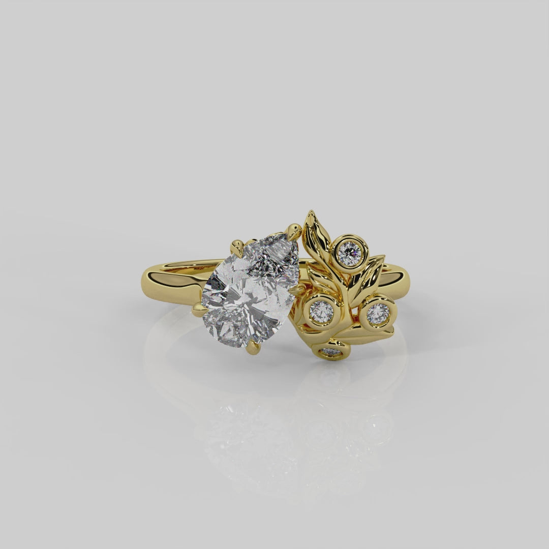 Diamond Berry Engagement Ring in 18ct yellow gold by London jewellery designer, Georgina Yvonne